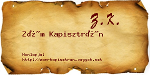 Zám Kapisztrán névjegykártya